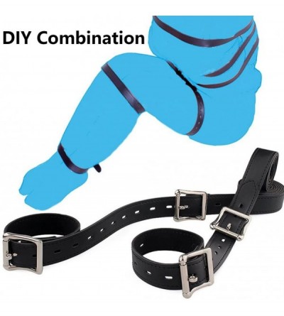 Restraints Body Combination Restraint Leather Belt - 7 Pieces/Set Faux Leather Black Belt Body Combination Bondage Restraint ...