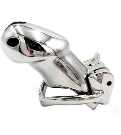 Chastity Devices Stainless Steel Cock Cage Male Chastity Cage Kit Chastity Device with 5 Cuff Rings to Choose from for Men Ab...