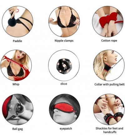 Restraints 10 Pcs/Set Special 饾悡oys for Couples- Fun 饾悞饾悓 饾悡oys- Adult Cosplay - Handcuffs and Whip Games- Massage Tools & Eq...