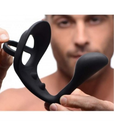 Penis Rings Excursion Silicone Triple Stim Anal Plug with Cock and Ball Ring- 1 Count - C4185IQZX95 $21.16