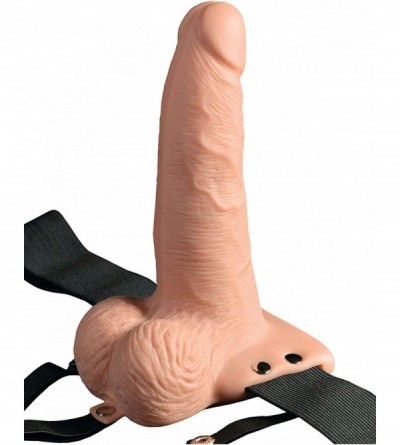 Dildos Fetish Fantasy Series 6" Hollow Rechargeable Strap-on with Remote- Flesh - CG18XX8SC7L $78.29