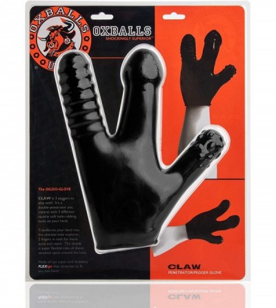 Dildos Claw Glove - 3 Finger Dildos (Black) - Black - CZ1933UCISQ $98.92