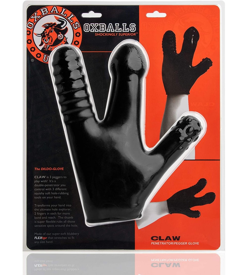 Dildos Claw Glove - 3 Finger Dildos (Black) - Black - CZ1933UCISQ $28.46