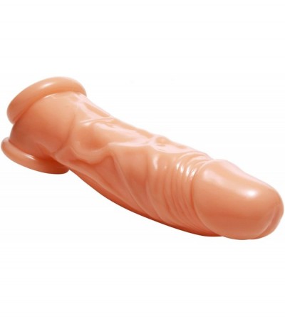 Dildos Realistic Flesh Penis Enhancer Dildo and Ball Stretcher - CW11YO2R3BV $11.40