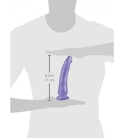 Dildos Rubber Works Slim 7-Inch Dong with Suction Cup Purple - CX114M8ACXH $10.70