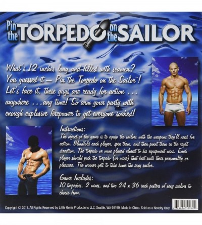 Novelties Pin The Torpedo On The Sailor Bachelorette Party Game - Torpedo On The Sailor - CU116D4XDU3 $14.39
