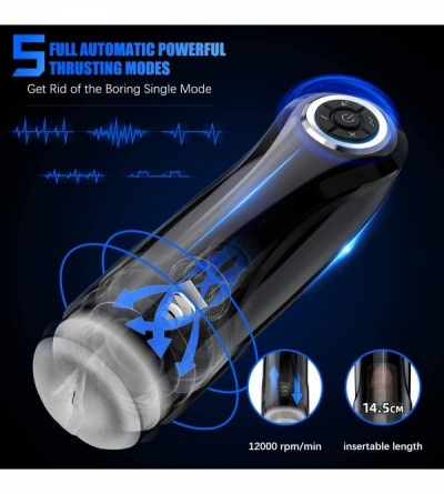 Male Masturbators Male Masturbator Cup Electric Adult Sex Toys for Men with 5 Powerful Thrusting Modes and 3D Realistic Vagin...