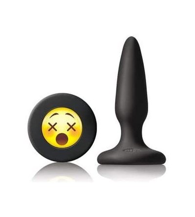 Anal Sex Toys Moji's - WTF - Mini Silicone Plug W/Emoji Face - Black - Black Wtf - CT18D2W2ZRD $22.31