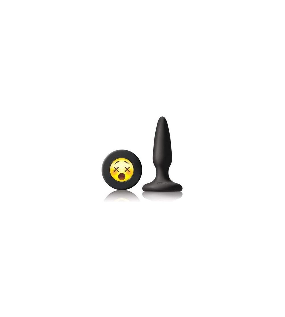 Anal Sex Toys Moji's - WTF - Mini Silicone Plug W/Emoji Face - Black - Black Wtf - CT18D2W2ZRD $7.34
