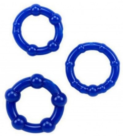 Penis Rings 3Pcs/Set Silicone Clock Ring for Men - Blue - C519G3M3NKR $20.39