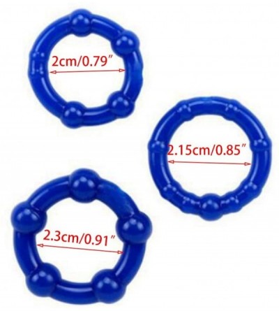 Penis Rings 3Pcs/Set Silicone Clock Ring for Men - Blue - C519G3M3NKR $6.34