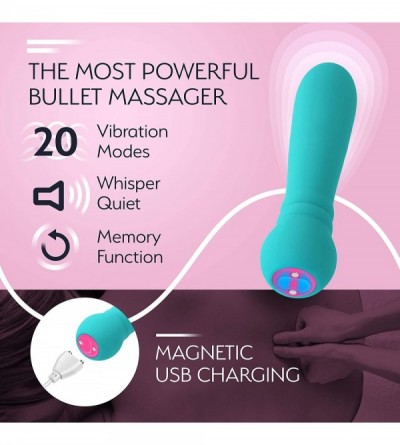 Vibrators Ultra Bullet Vibrator - 20 Powerful Modes USB Rechargeable & Whisper Quiet Bullet Massager Vibrators for Women (Aqu...