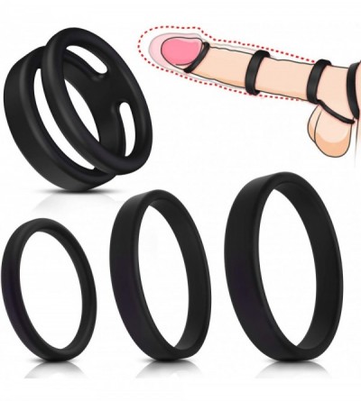 Penis Rings Silicone Penis Ring 4 Sets- Premium Stretchy Cock Ring for Last Longer Harder Stronger Erection-Pleasure Enhancin...