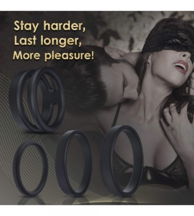 Penis Rings Silicone Penis Ring 4 Sets- Premium Stretchy Cock Ring for Last Longer Harder Stronger Erection-Pleasure Enhancin...