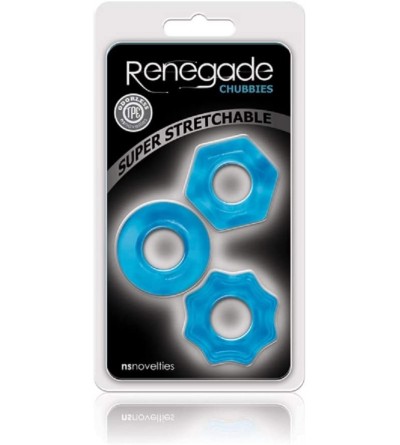 Penis Rings Renegade Chubbies Super Stretch C-Rings in Blue (Set of 3) - Blue - C518KL8MZ3H $9.67