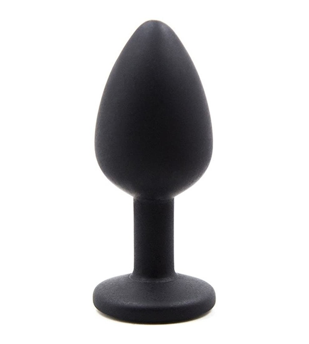 Anal Sex Toys Silicone Women and Men Erotic Butt Plugs with Colorful Crystal Jewelery plugue Anal - Black - C818NZE4E6K $8.42