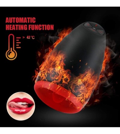 Male Masturbators Masturbators Men Cup Oral Sex Toys Heating Function Suction Like Mouth with 6 Vibration Modes/3 Intensity L...