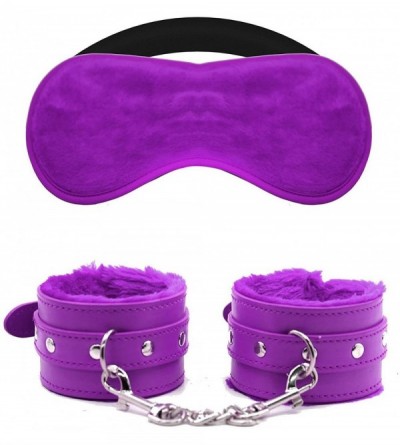 Blindfolds Super Soft Comfortable Leather Adjustable Handcuff Soft Fur Leather Handcuffs Multifunctional Bangle Handcuffs and...