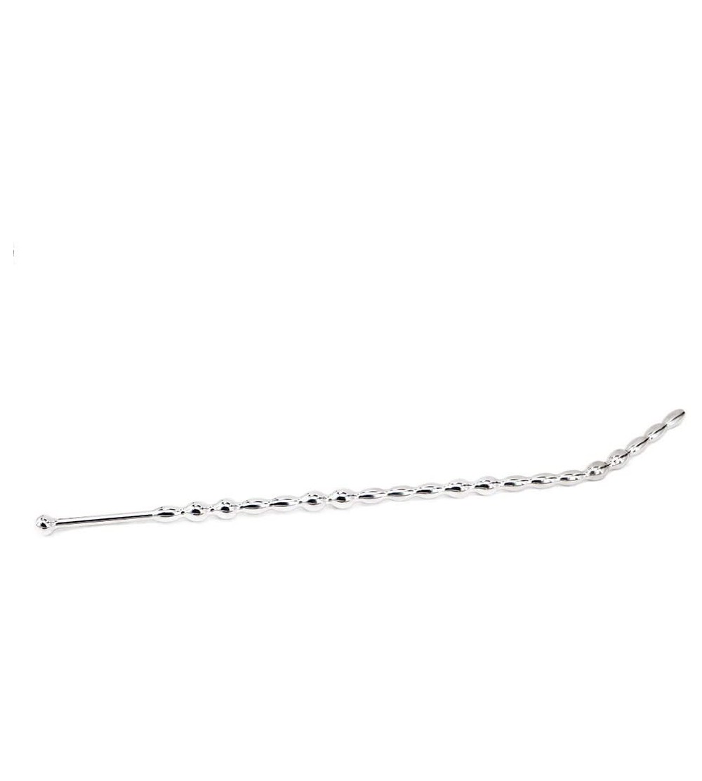 Catheters & Sounds Elite Bent Stainless Steel Beads Urethral Sounds Plug- Two Size Bead - C412H42B6SN $9.93