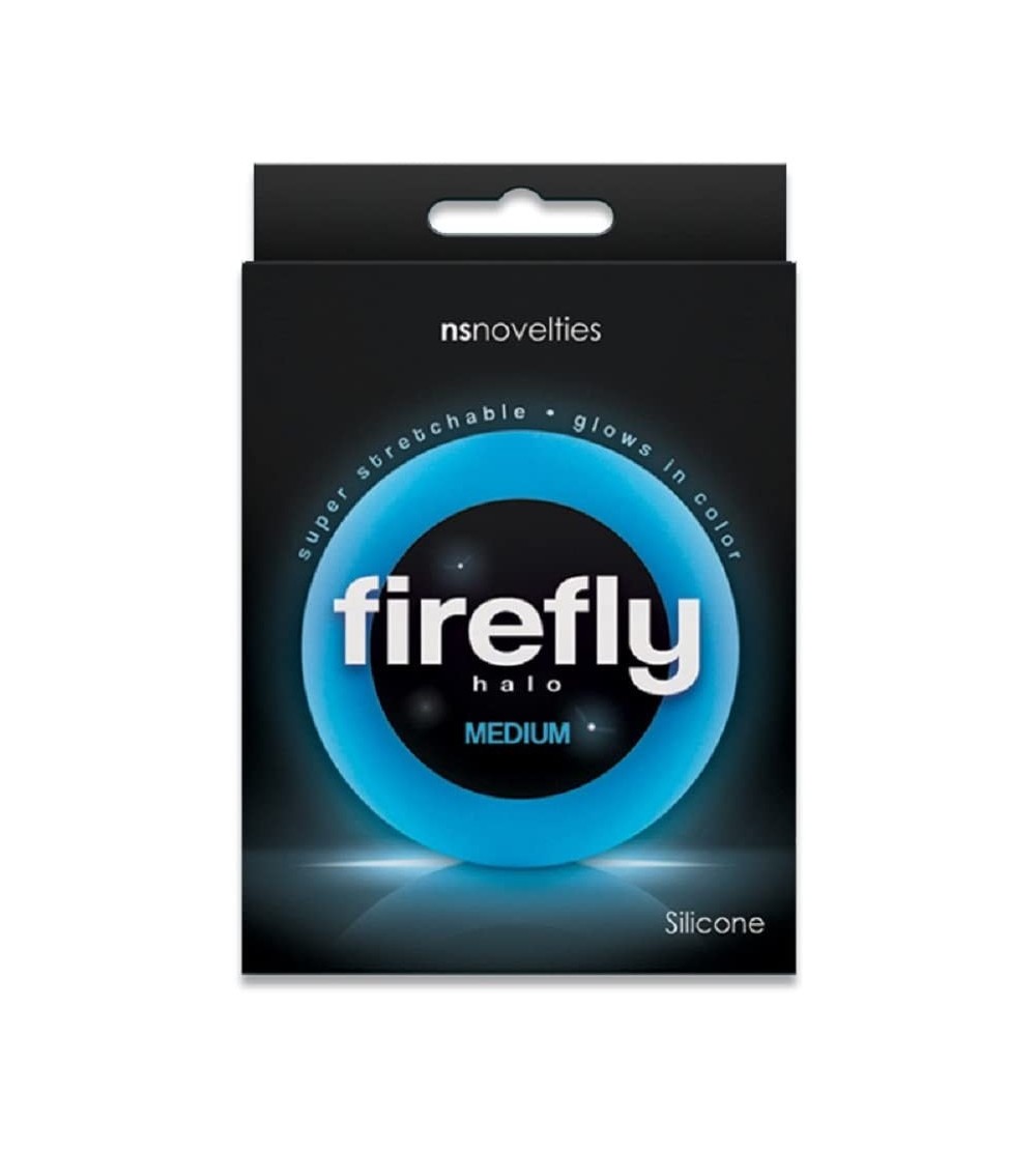 Penis Rings Firefly Halo Medium Cock Ring (Blue) with Free Bottle of Adult Toy Cleaner - C218GRWK9DI $9.36