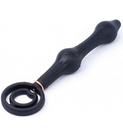 Anal Sex Toys Adult Silicone Vibrating Inflǎtāblé Anál Plug Black Liquid Silicone Waterproof Steel Beads Toy Pleasure Body Be...