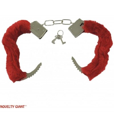 Restraints Girl's Night Out Bachelorette Party Furry Handcuffs - Red - CA18HEU900M $8.87