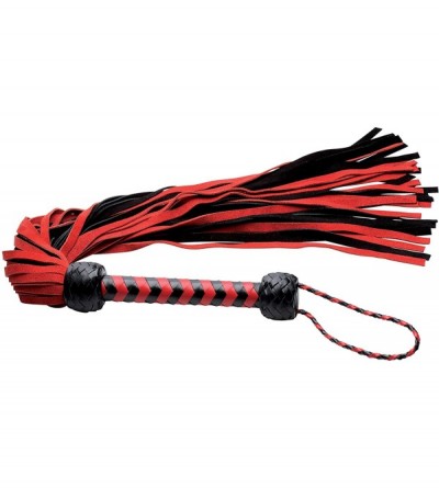 Paddles, Whips & Ticklers Black and Red Suede Flogger - C218QOKRYY2 $18.72
