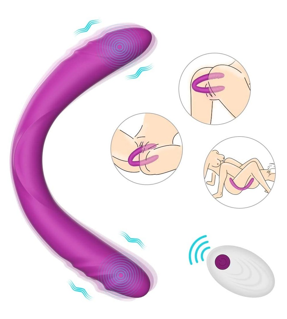 Dildos Realistic Double-Ended Vibrating G-spot Dildo Vibrator - 14.8Inch Strapless Dildo Wireless Silicone Massager for Women...