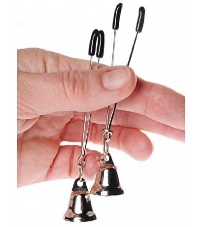Nipple Toys Bell Nipple Clamps with Tweezer Tip- Silver - Bells - C011274G47H $12.15