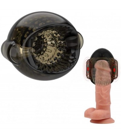 Male Masturbators Oral Male Masturbator Cup with Penis Vibrator-Waterproof Dual Motor Glans Training Massager Bullet Vibrator...