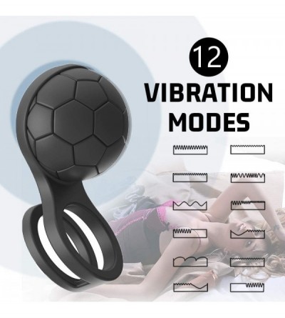 Penis Rings Vibrating Penis Ring with Clitoral Stimulator-Dual Cock Ring for Harder Stronger Longer Lasting Erection-12 Vibra...