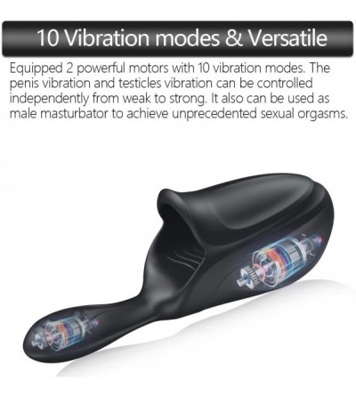Male Masturbators Penis Trainer Male Masturbator Cup Dual Motors- Penis Training Tool with Glans & Testicles Stimulation 10 V...