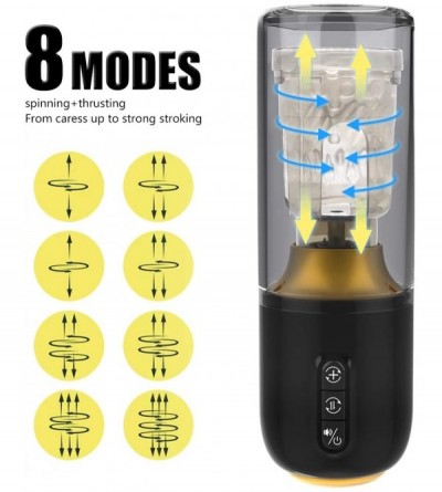 Male Masturbators Automatic Thrusting Rotating Male Masturbator Cup -3D Realistic Vagina Electric Pocket Pussy with 8 Powerfu...