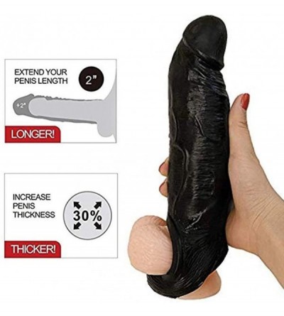 Pumps & Enlargers 12 INCH Wearable Male Rod Extension Enhancer Girth Extender Sleeve for Men (Black02) - Black02 - C6193AROKH...