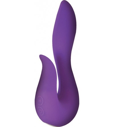 Vibrators Infinitt Rechargeable Silicone Waterproof Dual Motor G-Spot and Clitoral Massager Vibrator for Women (Purple) - CW1...
