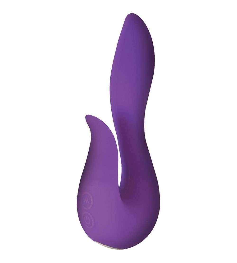 Vibrators Infinitt Rechargeable Silicone Waterproof Dual Motor G-Spot and Clitoral Massager Vibrator for Women (Purple) - CW1...