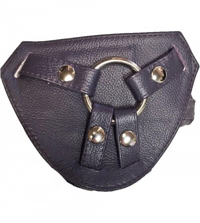 Restraints Leather Dildo Harness with Padding Adjustable Red- Black- Purple - Purple - CU12NUDIKJK $50.97