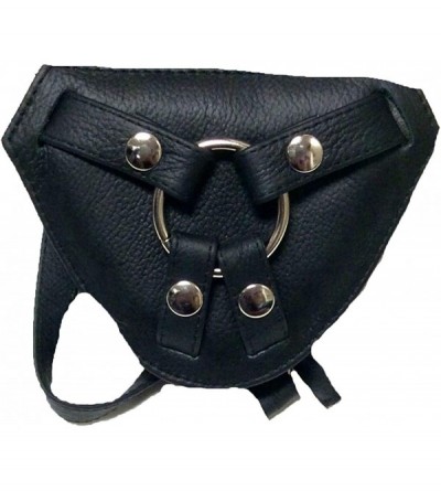 Restraints Leather Dildo Harness with Padding Adjustable Red- Black- Purple - Purple - CU12NUDIKJK $15.42
