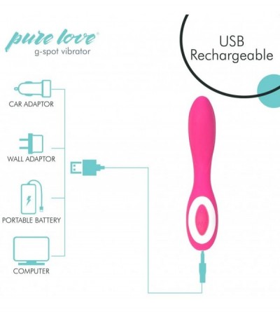 Vibrators G-Spot Silicone Vibrator Pink- Rechargeable- Water-Resistant and Multi Function- Adult Sex Toy - Pink - CI18H54I42K...