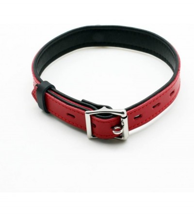 Restraints Faux Leather Choker Necklace Gothic O-Ring Lockable Collar Sex Choker for Girls Women Red (Without Lock) - Red - C...