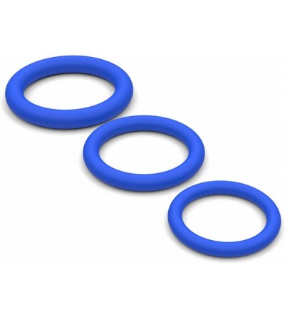 Penis Rings Super Soft Blue Cock Ring Erection Enhancing 3 Pack- 100% Medical Grade Pure Silicone Penis Ring Set for Extra St...