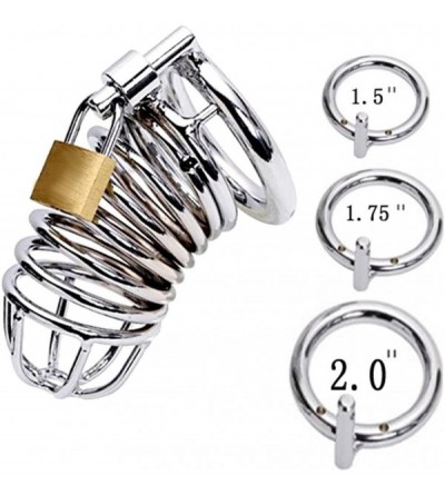 Penis Rings Stainless Steel Penis Rings Cock Cage Chastity Cage Device Sex Toy for Men-Hypoallergenic Bondage Gear 1.5"/1.75"...