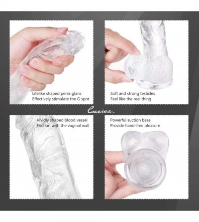Dildos Can Insert a Silicone Male Dildo 8 inches- a Powerful Sucker Dildo for Men- Two Balls- Realistic Penis- Female Massage...
