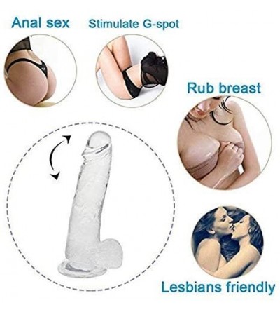 Dildos Can Insert a Silicone Male Dildo 8 inches- a Powerful Sucker Dildo for Men- Two Balls- Realistic Penis- Female Massage...