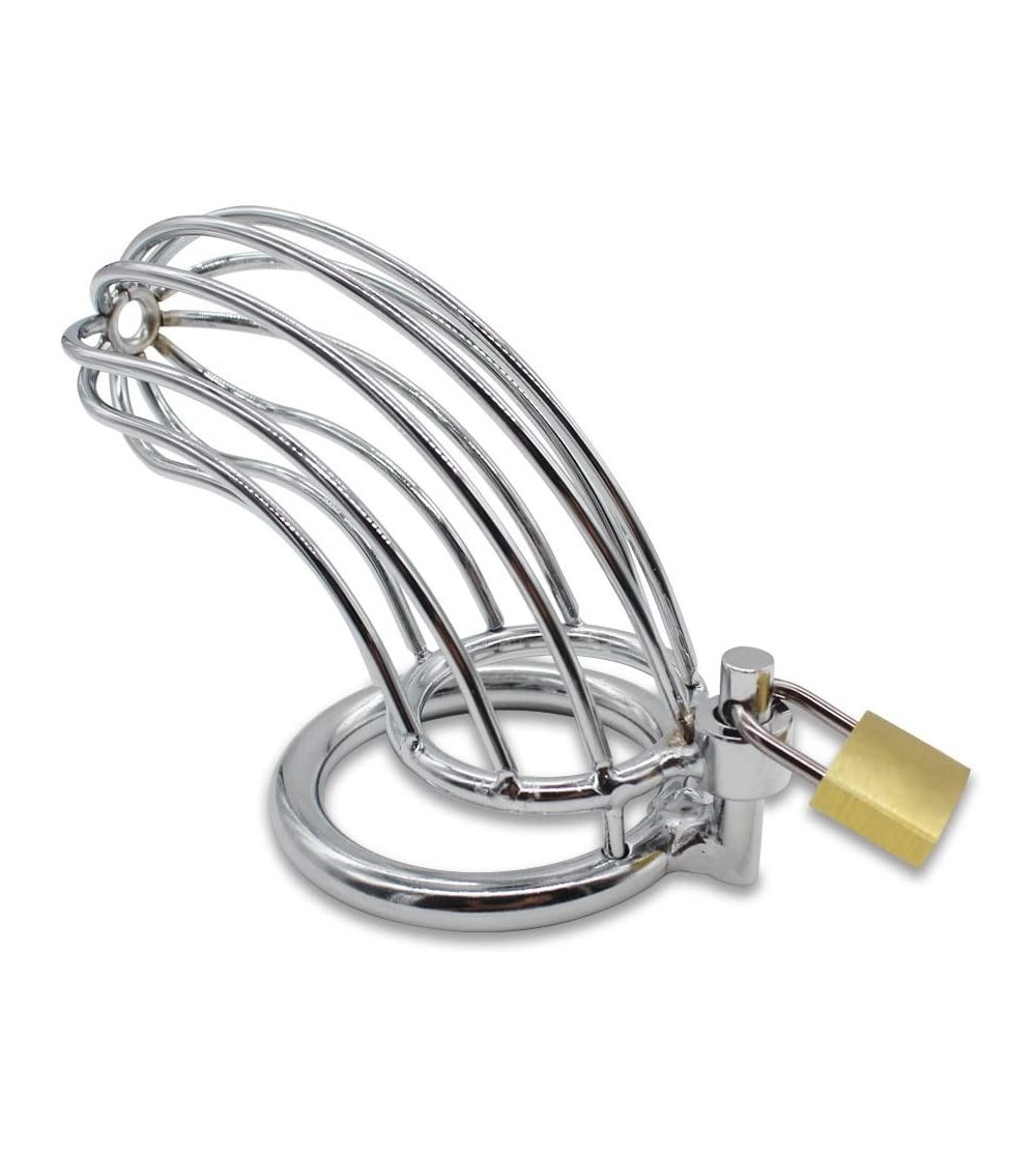 Chastity Devices Stainless Steel Male Chastity Device Penis Ring Cock Cage Virginity Lock Rings Sex Toys for Men 55Mm/61Mm/66...