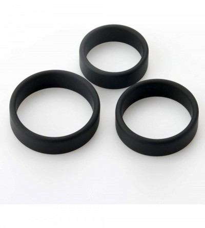 Penis Rings Flat Band-Style Cock Ring 38mm- 43mm- 48mm Black Three Sizes 1.5"- 1.7" and 1.9" Inner Diameters - Black - CR18I2...