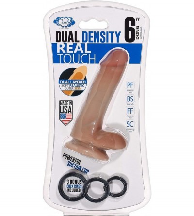 Dildos Dual Density Real Touch Dildo Dong Sextoy (Tan/Mocha) - Tan/Mocha - CA18E9W47W6 $23.37