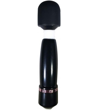 Vibrators Hello Bling Bling! 10x Mini Wand Massager- Black - Black - CE1854QQNHQ $25.80