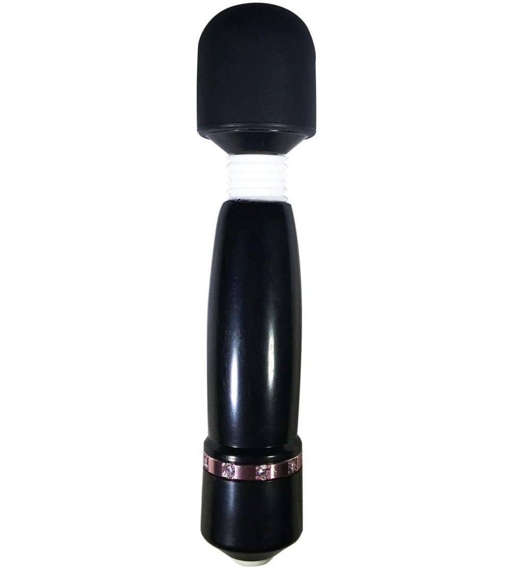 Vibrators Hello Bling Bling! 10x Mini Wand Massager- Black - Black - CE1854QQNHQ $13.60
