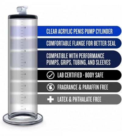 Pumps & Enlargers Performance Acrylic Penis Pump Cylinder- 2 Inch x 9 Inch- Sex Toy for Men- Crystal Clear - CU18OOS85OE $12.90